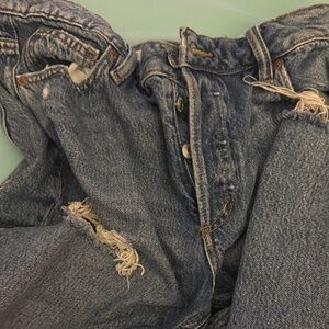 Garage Distressed Blue Denim Jeans